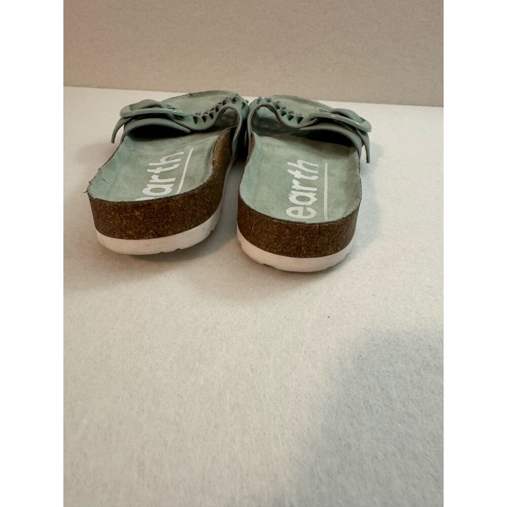 Earth Albina Woven Round Toe Casual Flat Sandals Green Leather 9M - Picture 8 of 9